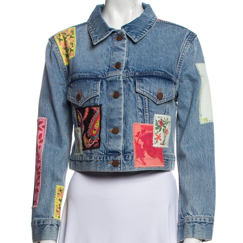 Alice + Olivia crop denim jacket NEW - Picture 2 of 10